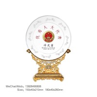 送客户商务礼品金属圆盘摆件一帆风顺桌面摆饰办公桌装饰工艺品